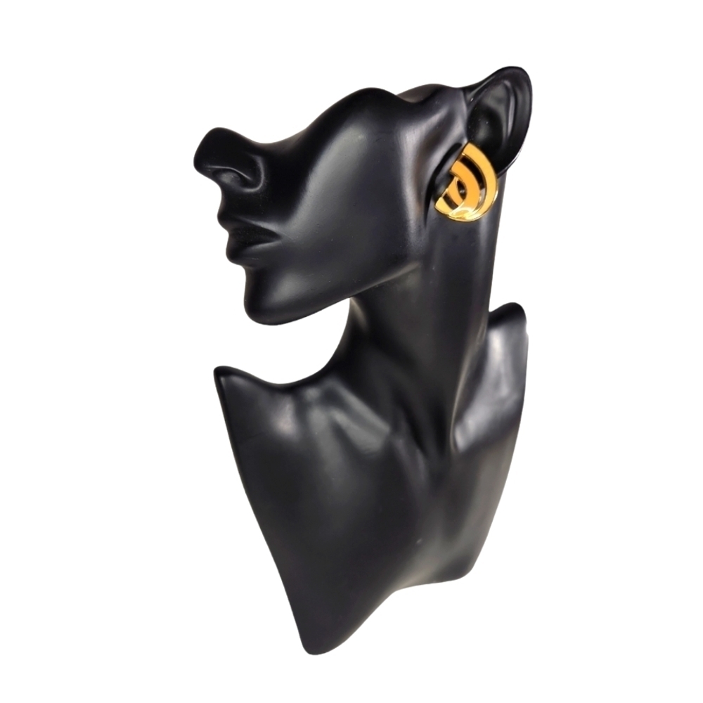 Trifari Peach Enamel Earrings